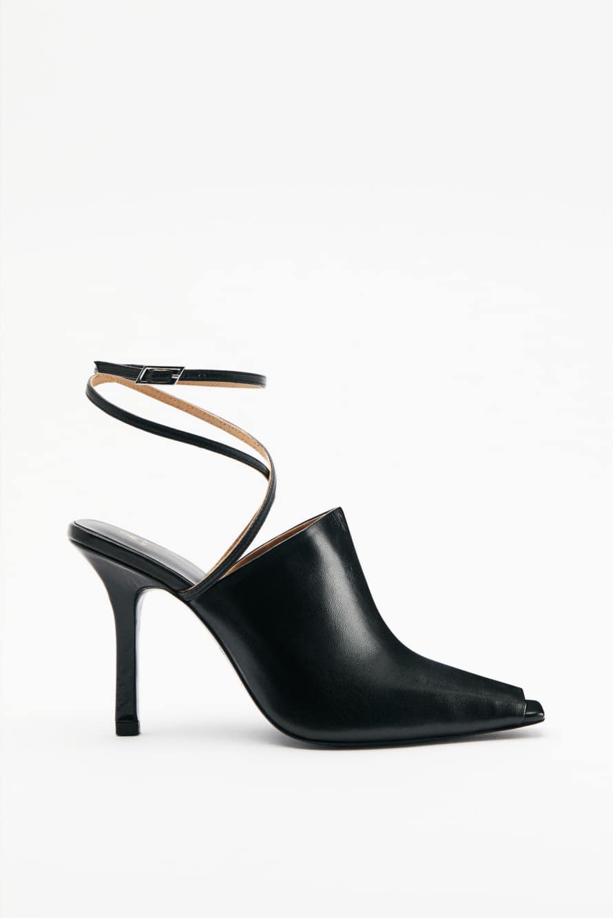 Sabot SKIN in leather, Black, Patrizia Pepe