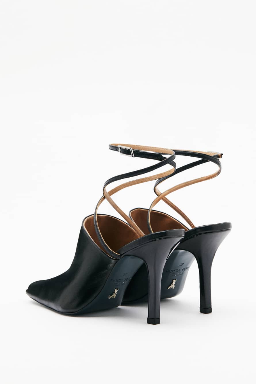 Sabot SKIN in leather, Black, Patrizia Pepe