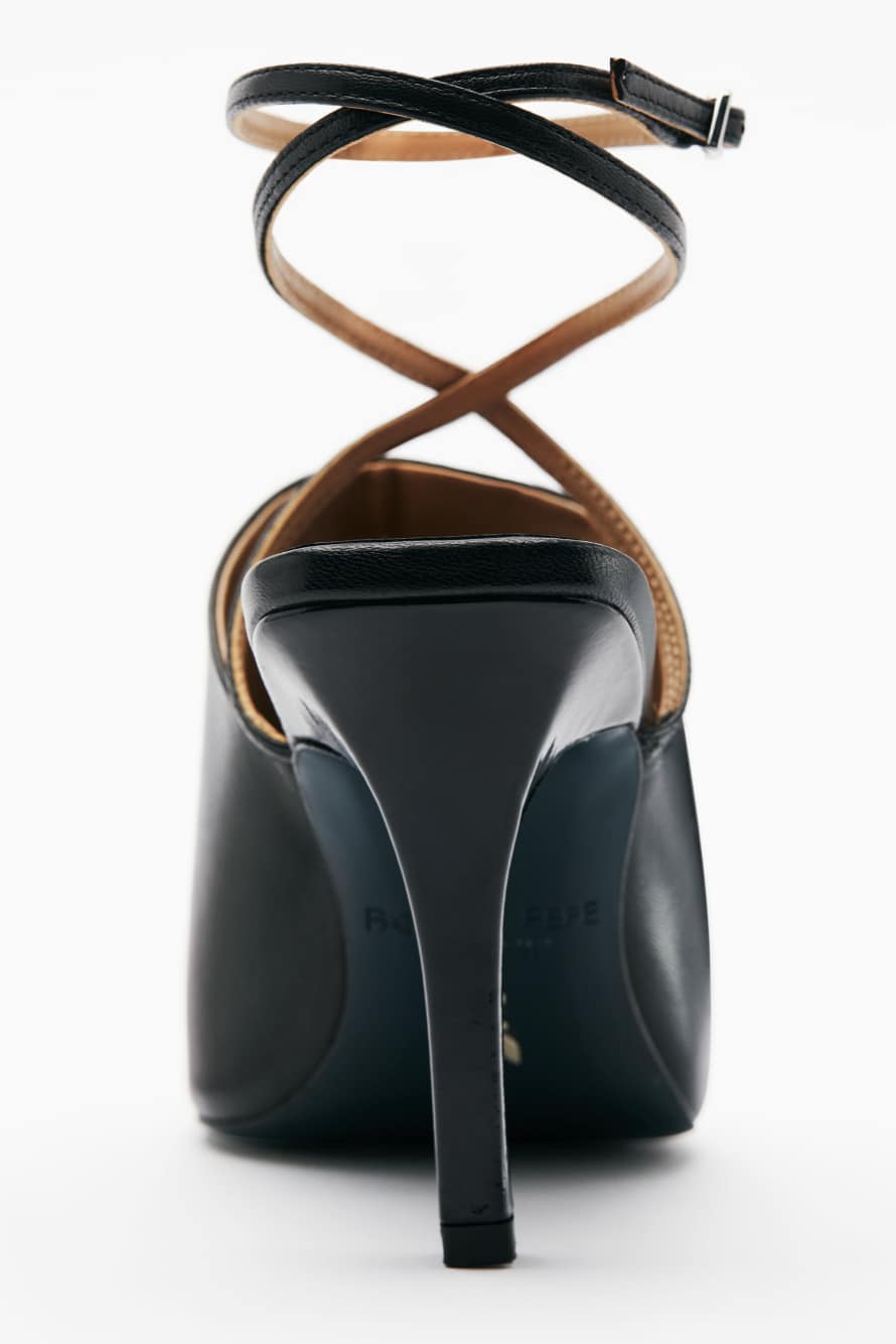 Sabot SKIN in leather, Black, Patrizia Pepe