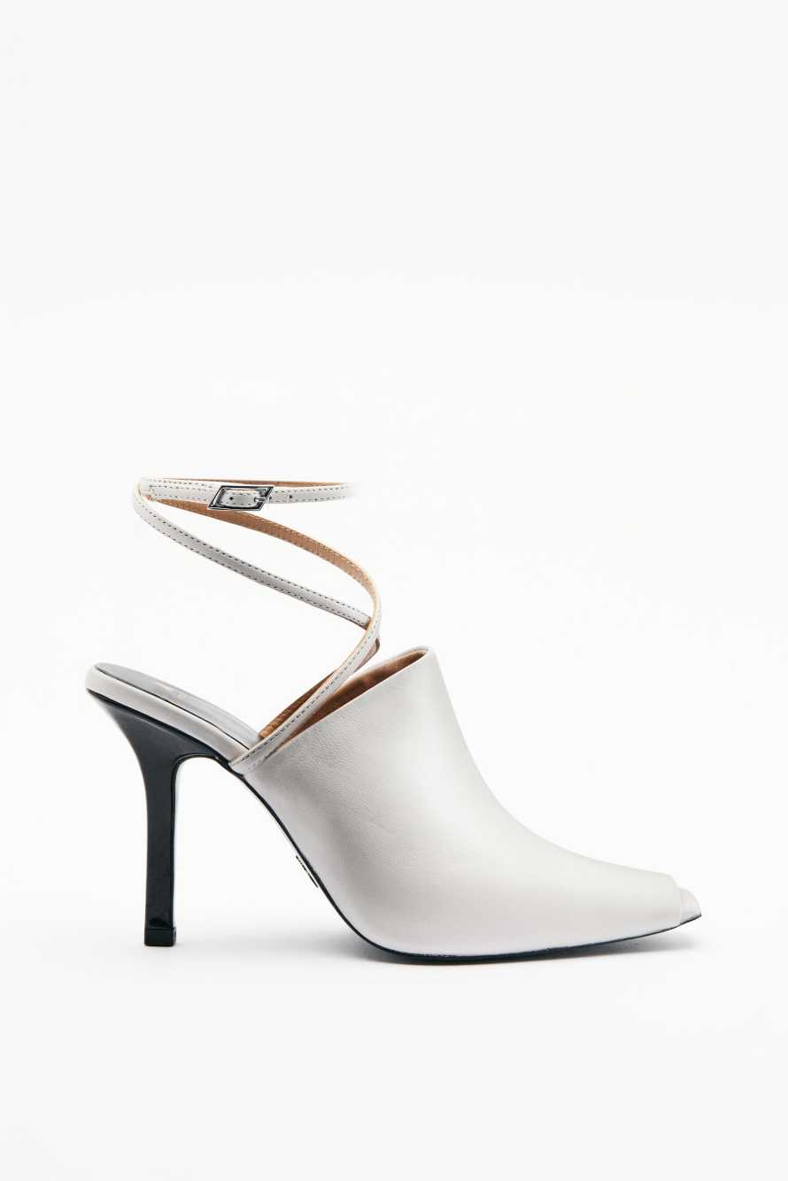 Sabot SKIN из кожи, Белый, Patrizia Pepe