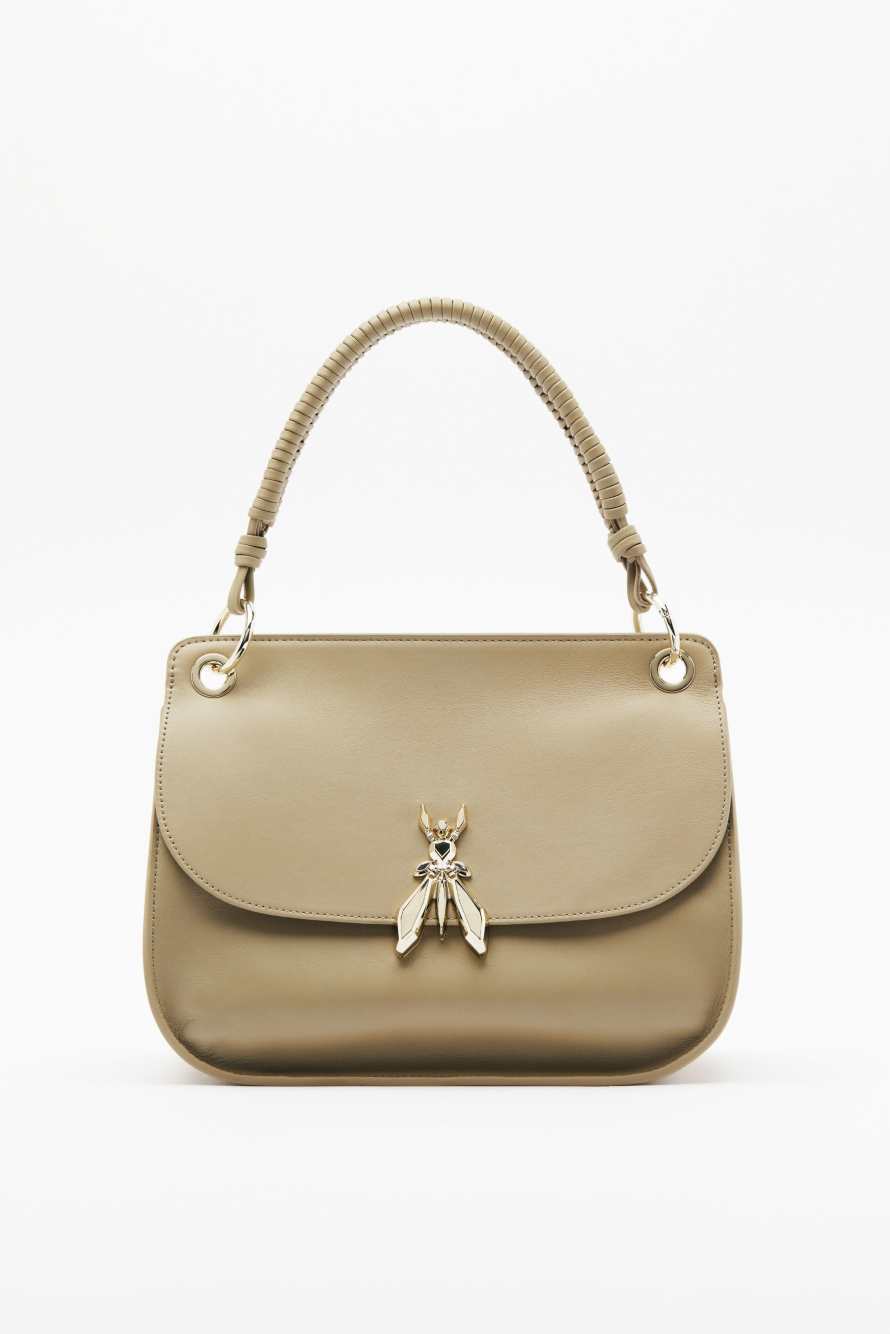 Soft Essential Fly medium leather shoulder bag, Beige, Patrizia Pepe
