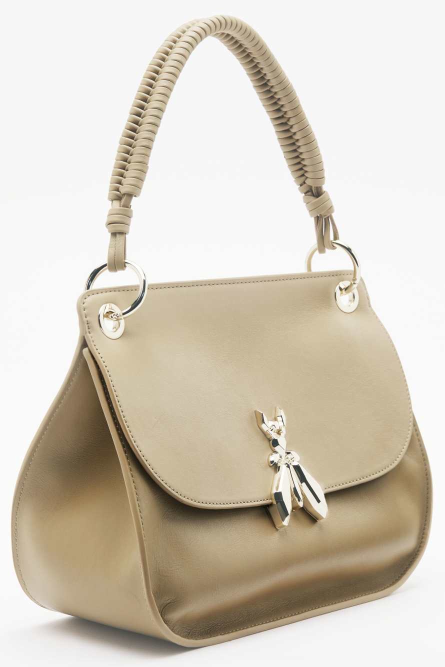 Soft Essential Fly medium leather shoulder bag, Beige, Patrizia Pepe