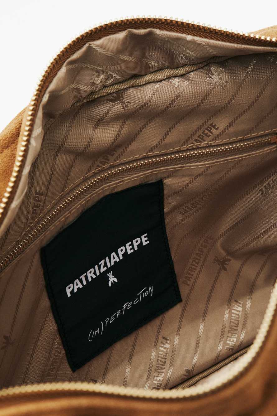 Сумка-шоппер (IM)PERFECTION из кожаной замши, Бежевый, Patrizia Pepe