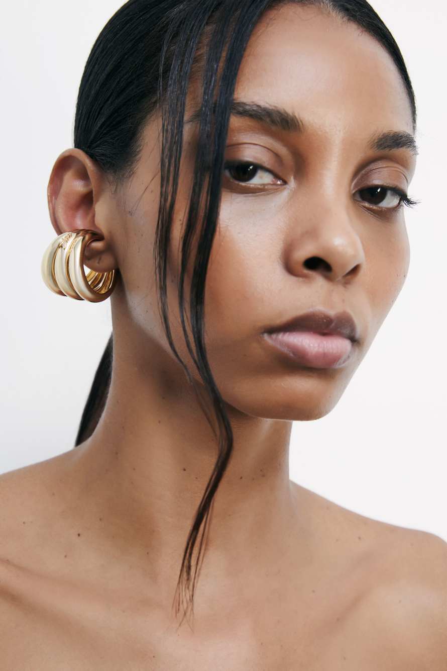 Большие каффы Metal Circle, Золотистый, Patrizia Pepe