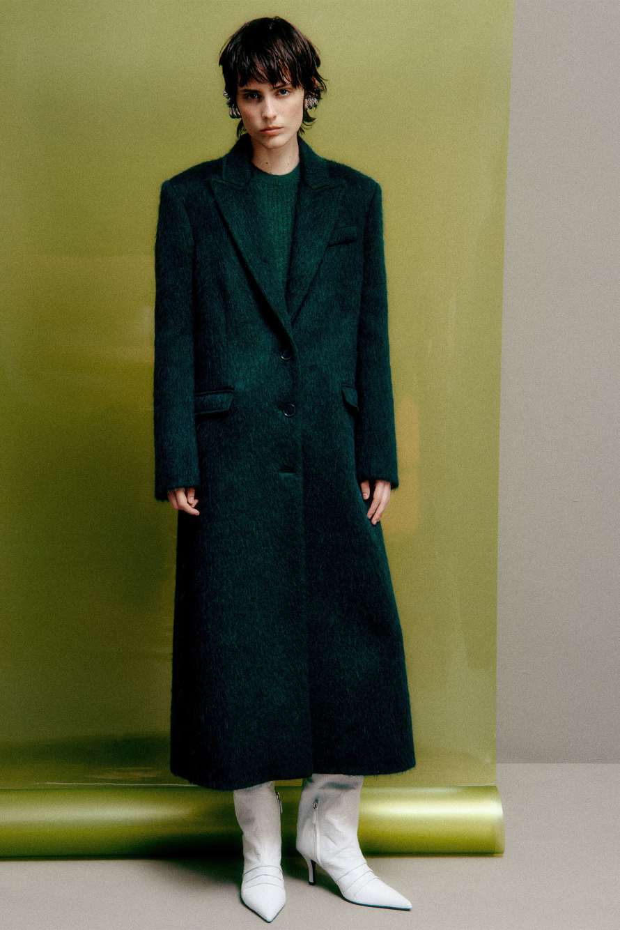 Длинное мягкое пальто, зелёный, Patrizia Pepe