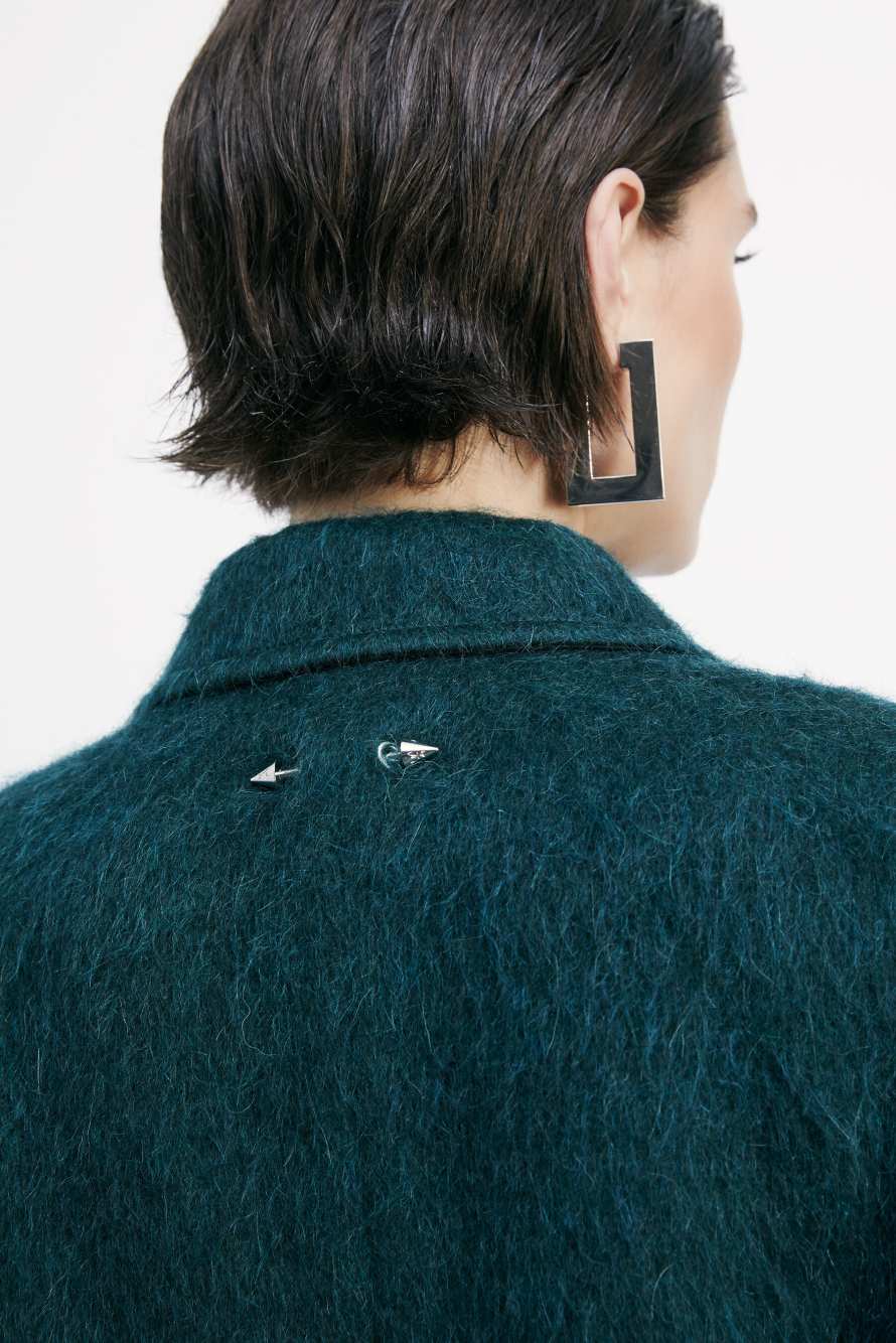 Длинное мягкое пальто, зелёный, Patrizia Pepe