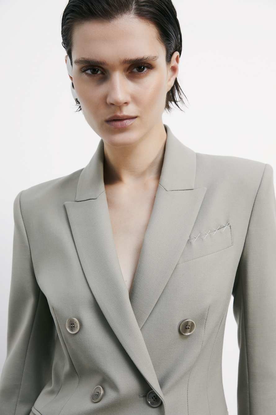 Двубортный блейзер "ESSENTIAL", бежевый, Patrizia Pepe