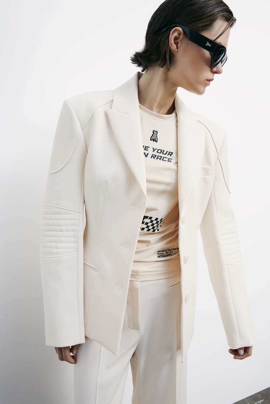 Жакет в гоночном стиле, Белый, Patrizia Pepe