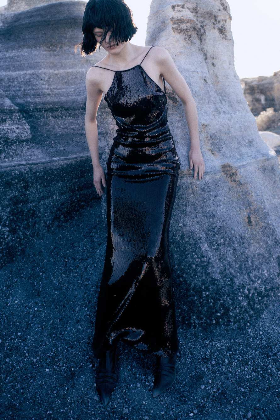 Long Tulle Dress with Sequins, Bordeaux, Patrizia Pepe