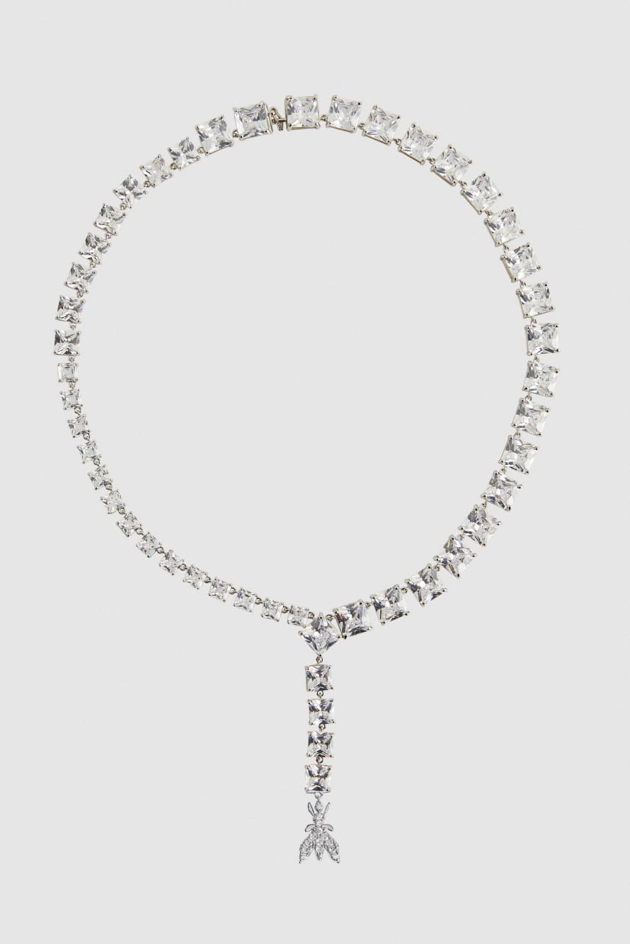 Diamond Cut asymmetrical necklace, Silver, Patrizia Pepe