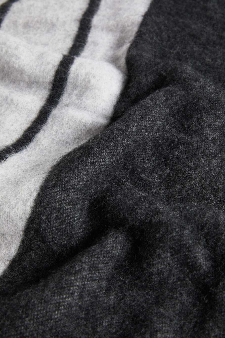 Двустороннее пончо с бахромой, Черный, Patrizia Pepe