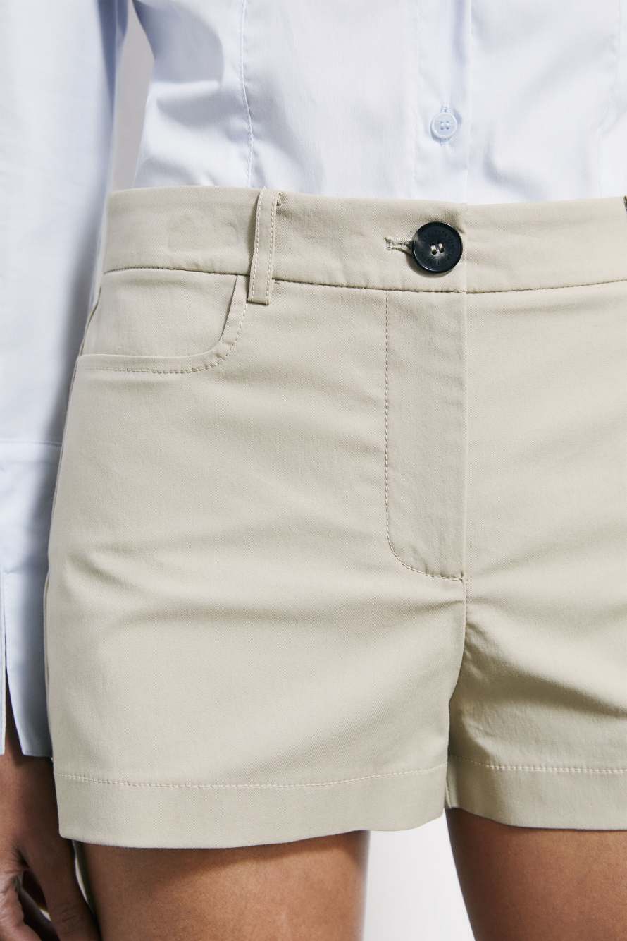 Light cotton shorts, Beige, Patrizia Pepe
