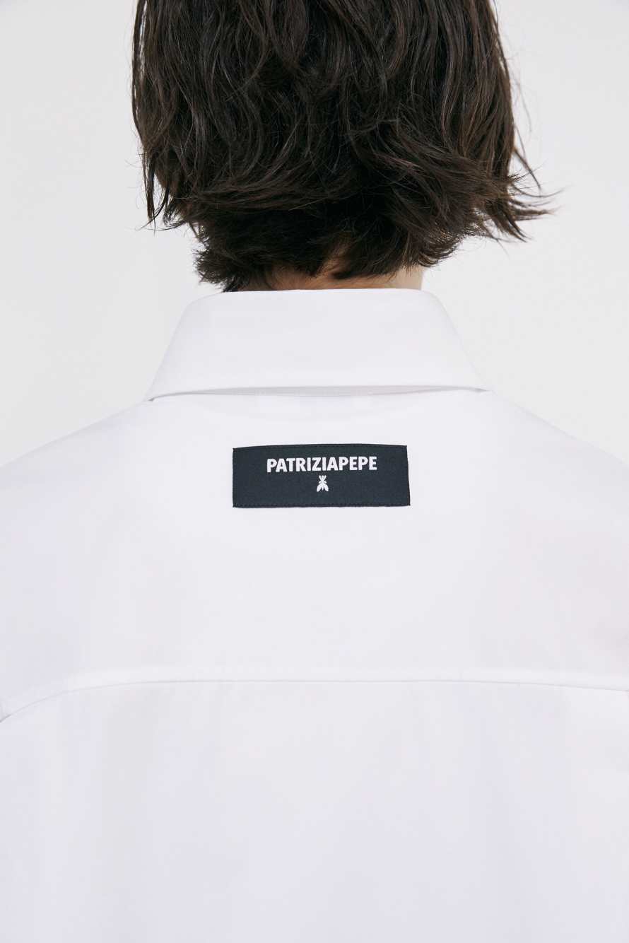 Oversized poplin shirt, White, Patrizia Pepe