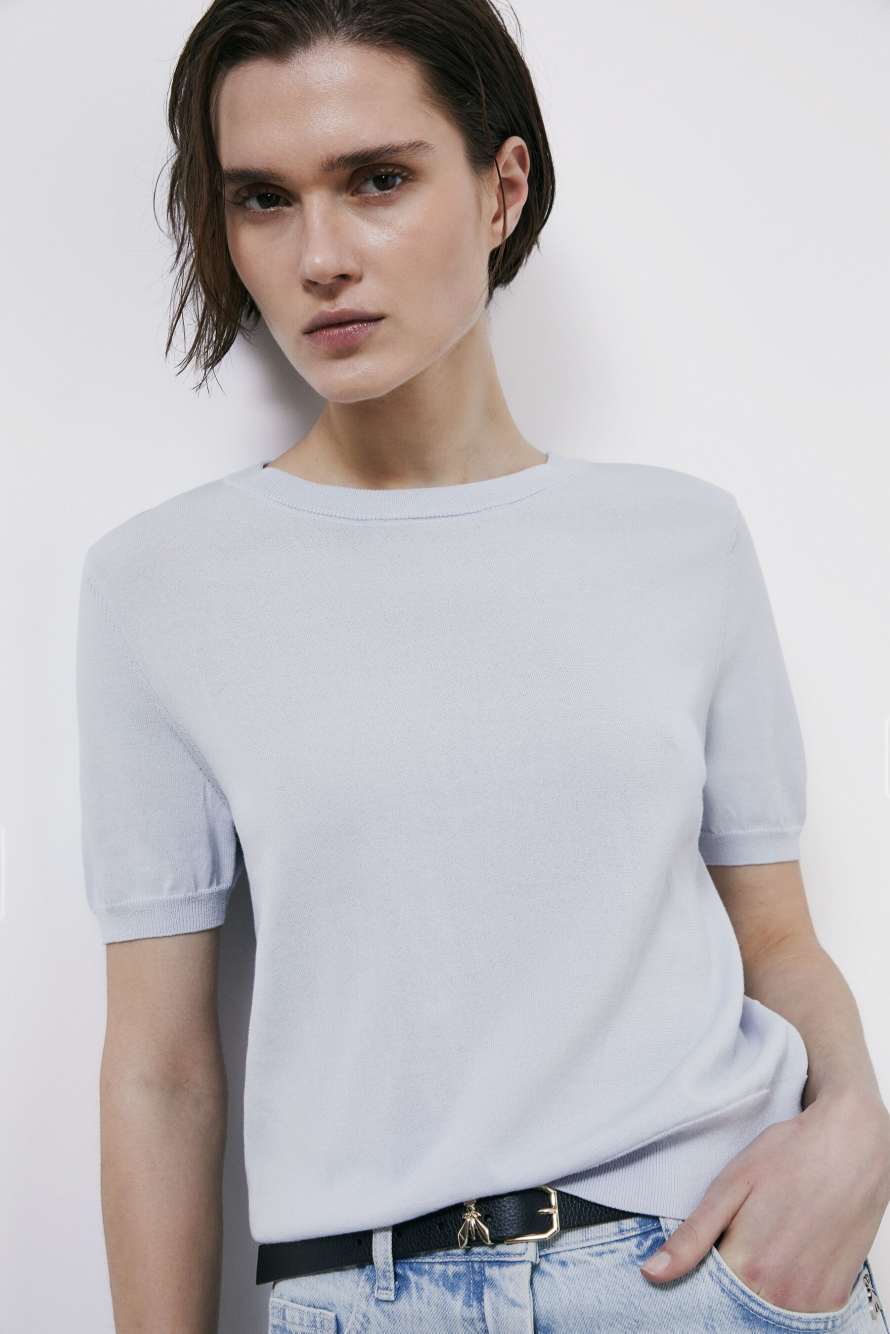 Light knit T-shirt, Light Blue, Patrizia Pepe
