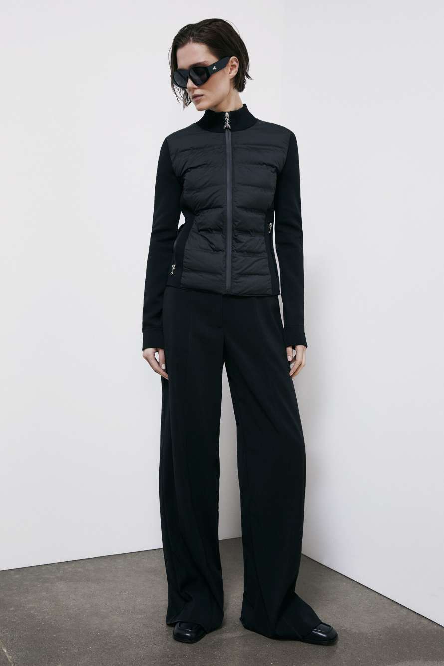 Ультралегкий пухлвик с трикотажными вставками, Черный, Patrizia Pepe