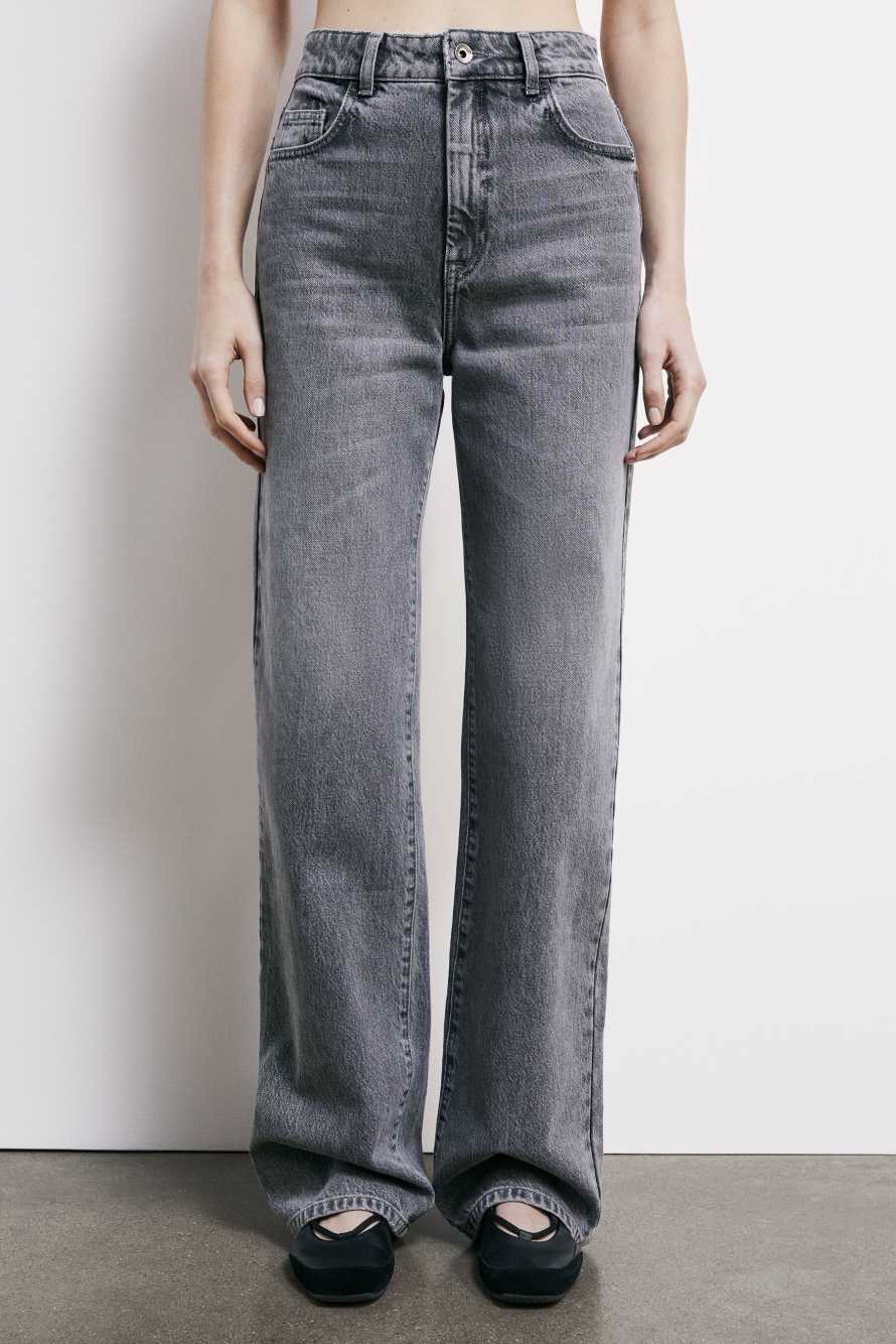 High-waisted regular fit jeans, Grey, Patrizia Pepe