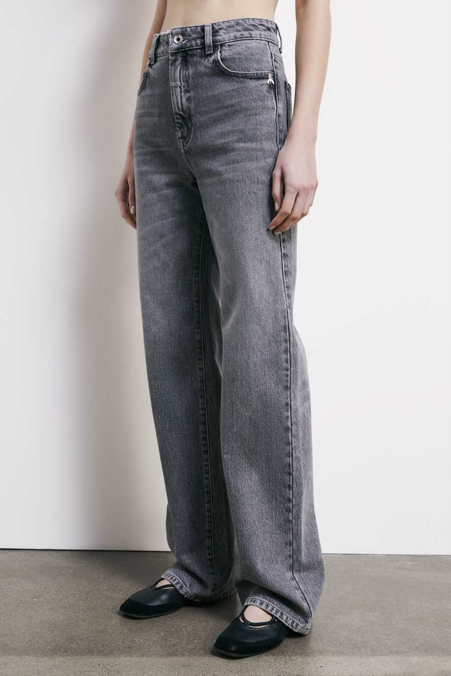 High-waisted regular fit jeans, Grey, Patrizia Pepe
