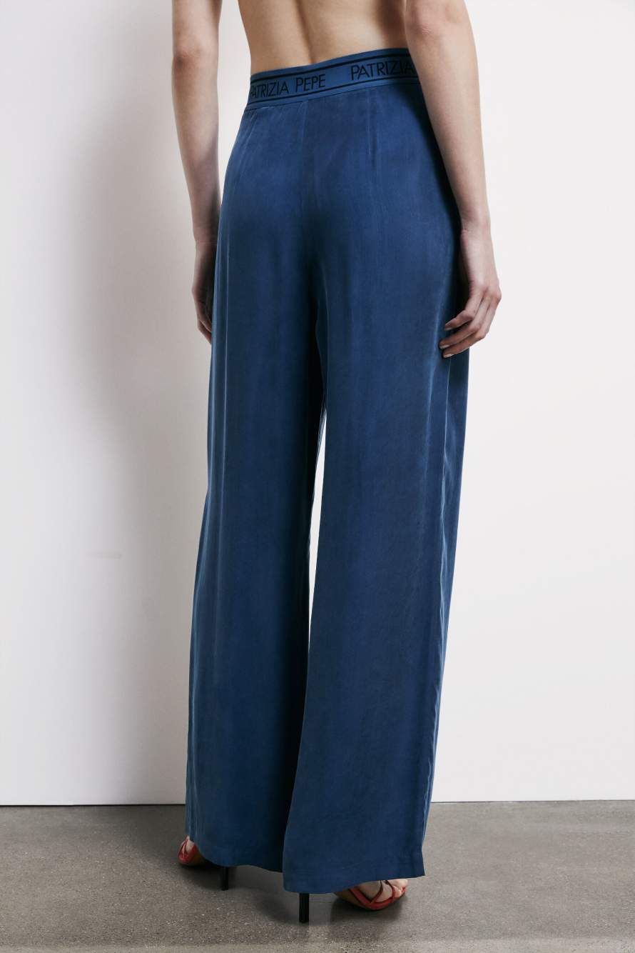 Свободные брюки с резинкой на талии, Синий, Patrizia Pepe