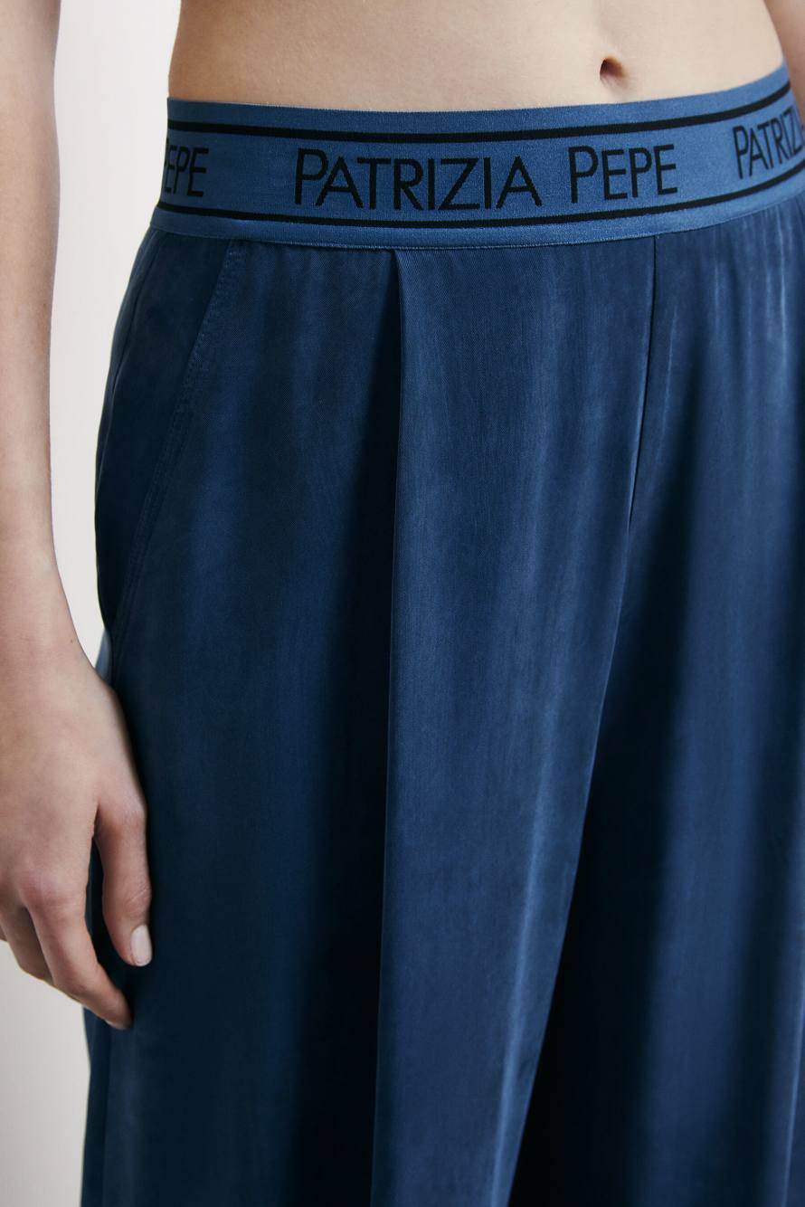 Свободные брюки с резинкой на талии, Синий, Patrizia Pepe