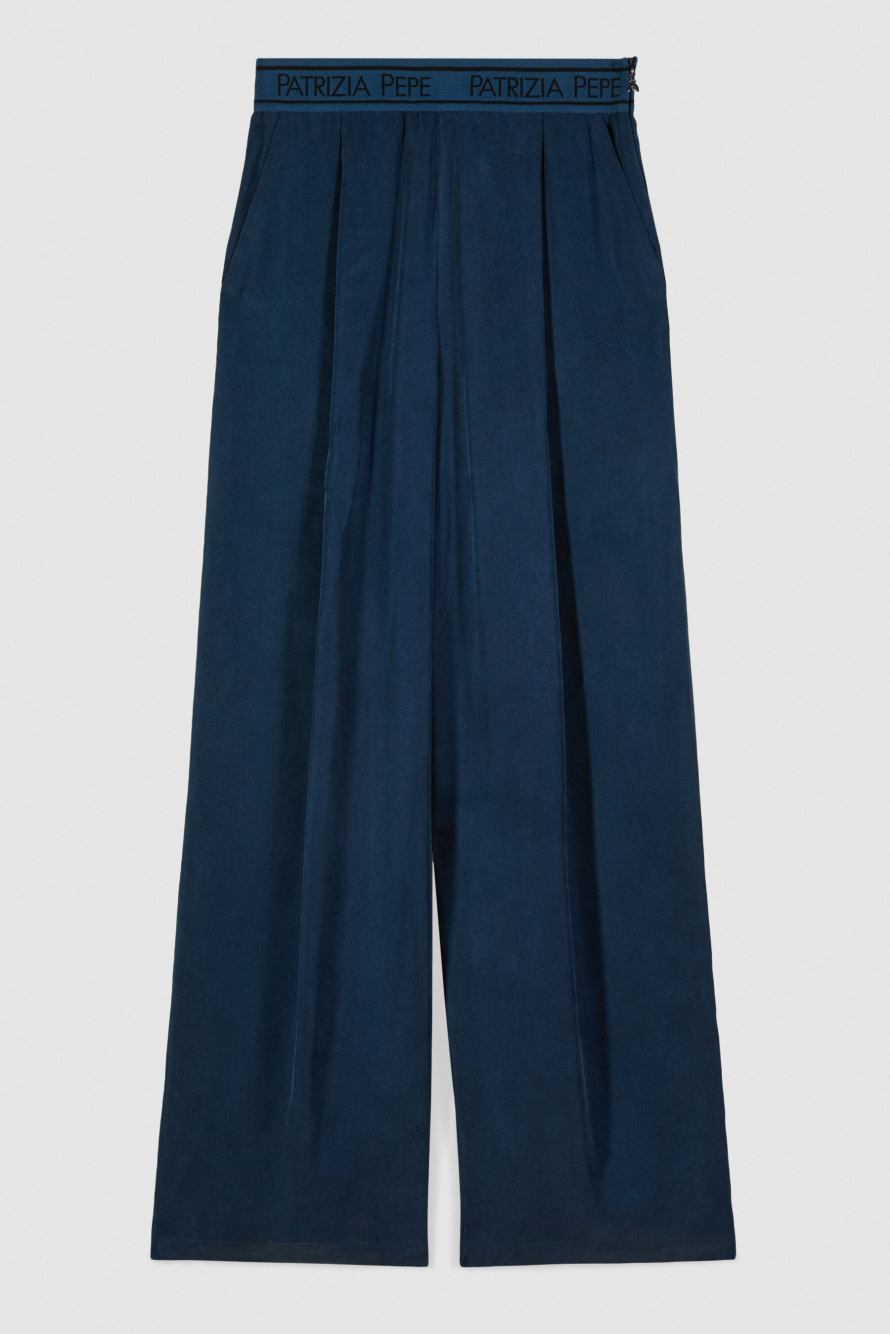 Свободные брюки с резинкой на талии, Синий, Patrizia Pepe