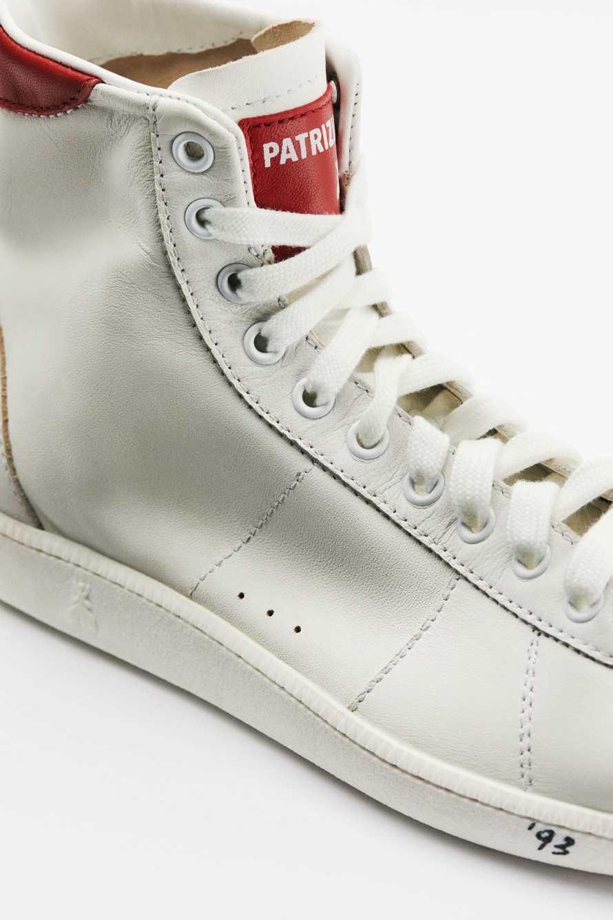 HI-SKIN Sneakers '93 in nappa leather, White/Red, Patrizia Pepe
