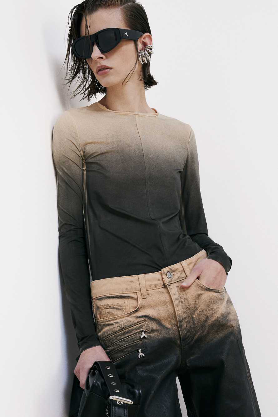 T-shirt en jersey d&eacute;grad&eacute;, Beige, Patrizia Pepe