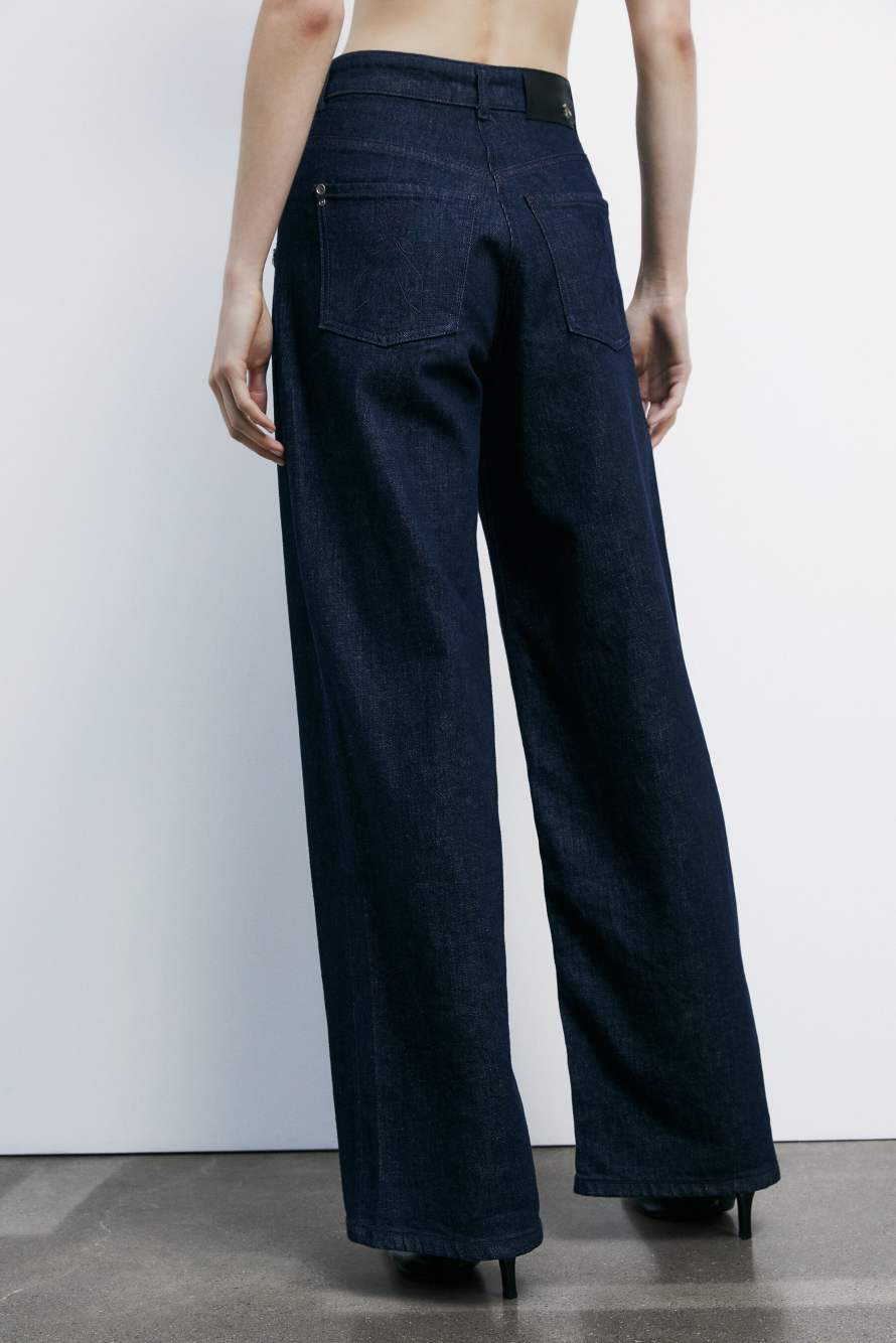 Джинсы-палассо с пуговицами, синий, Patrizia Pepe