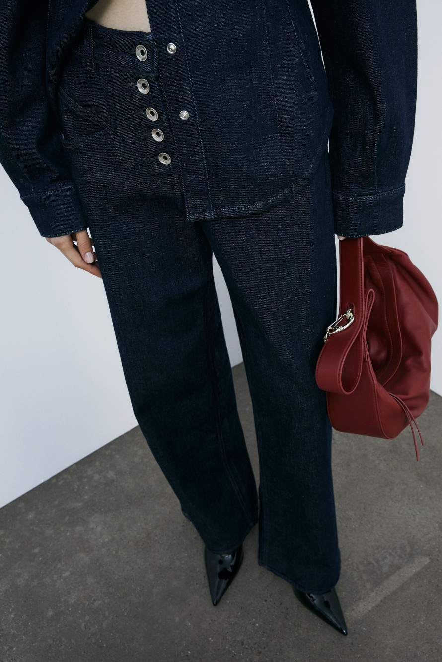 Джинсы-палассо с пуговицами, синий, Patrizia Pepe