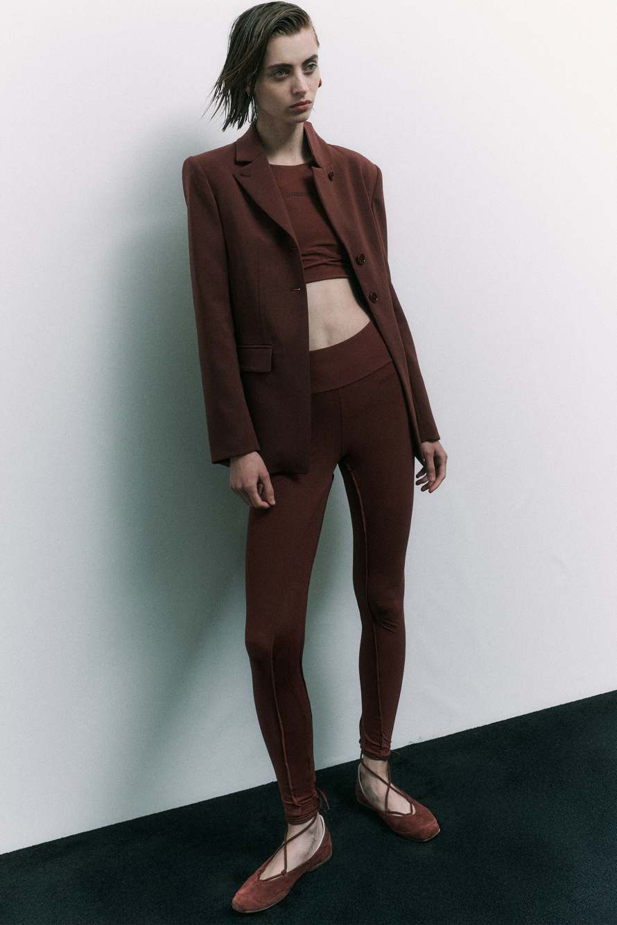 Technical jersey leggings, Brown, Patrizia Pepe