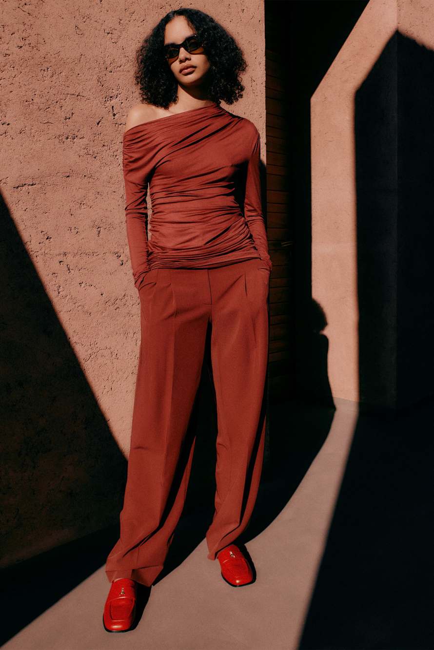 Soft Square leather loafers, Red, Patrizia Pepe