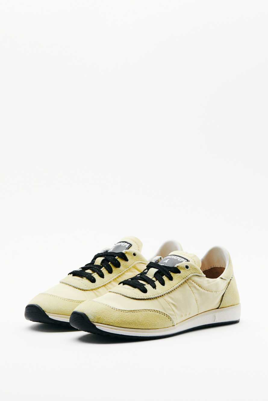 Running SKIN Sneakers '93 из нейлона, Ваниль/Чёрный, Patrizia Pepe