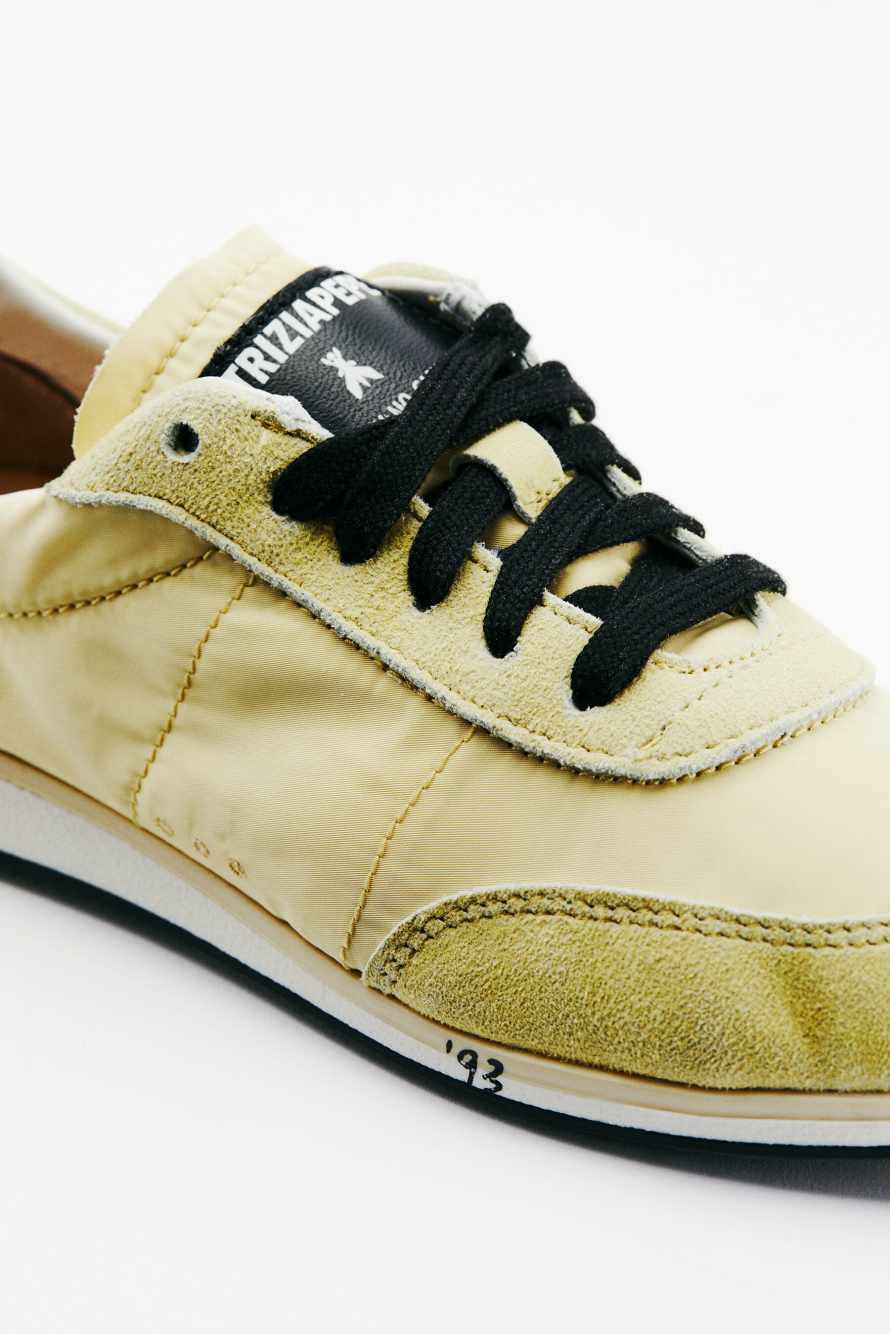 Running SKIN Sneakers '93 из нейлона, Ваниль/Чёрный, Patrizia Pepe