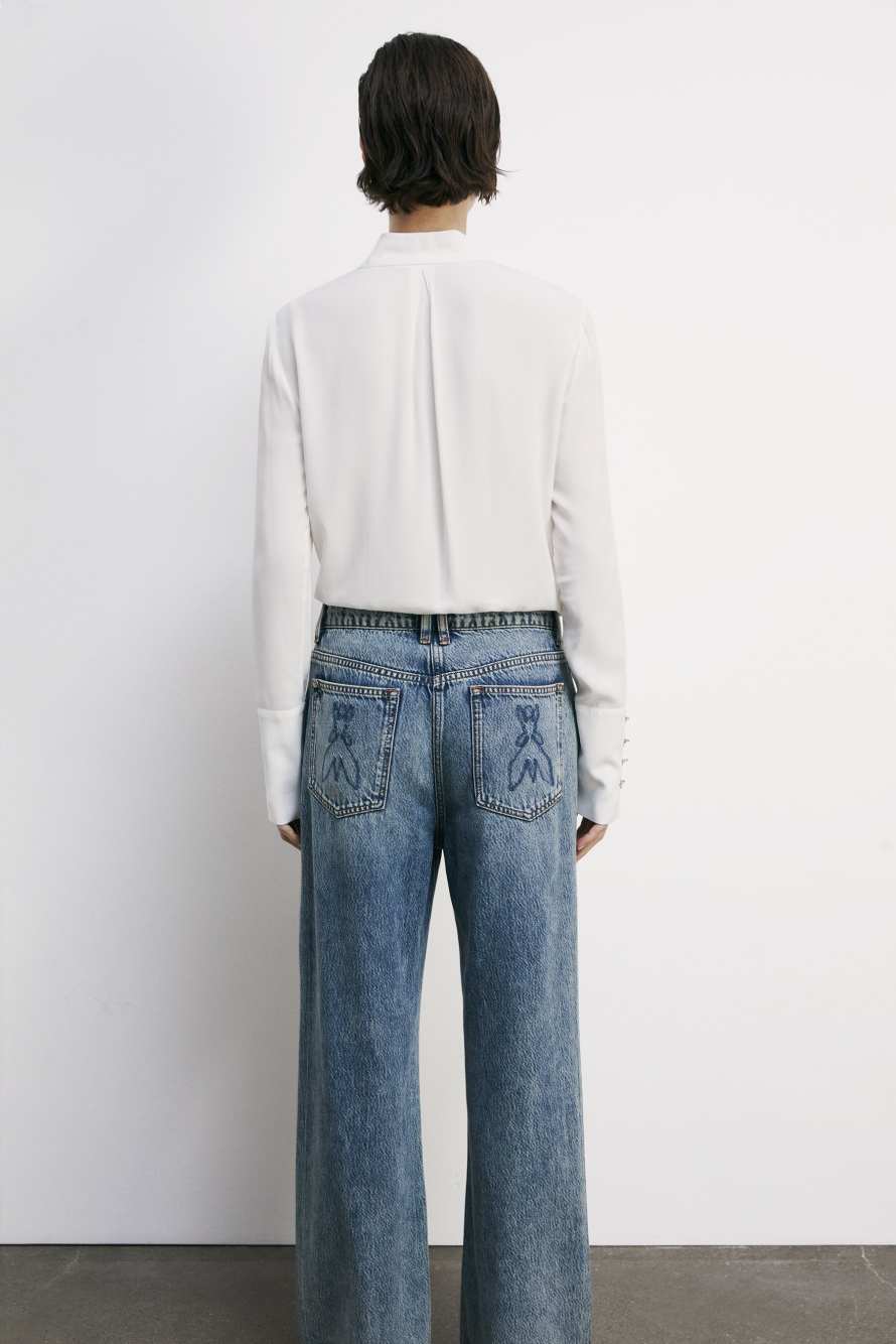 "ESSENTIAL" fluid viscose shirt, White, Patrizia Pepe