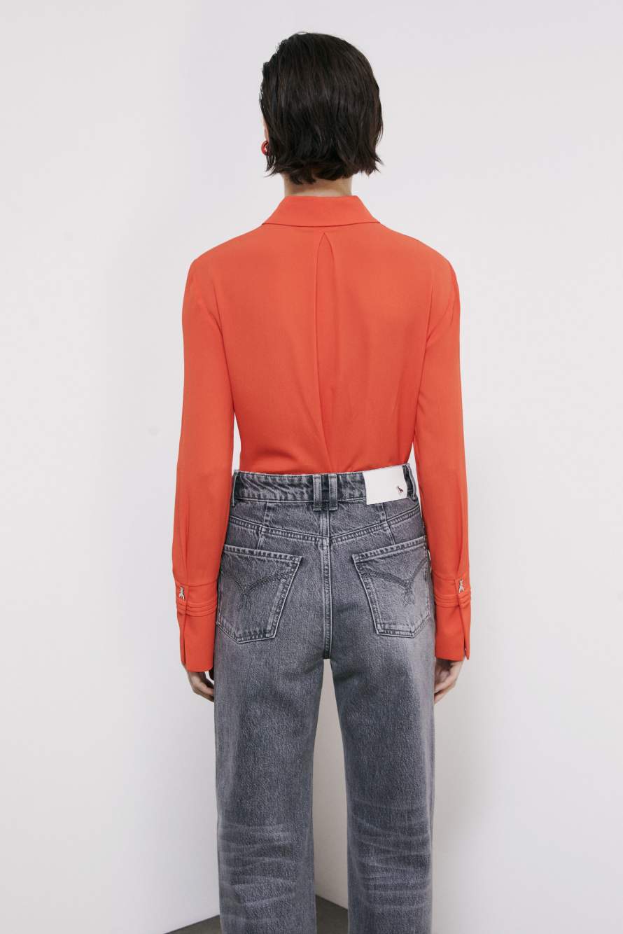Soft viscose shirt, Orange, Patrizia Pepe
