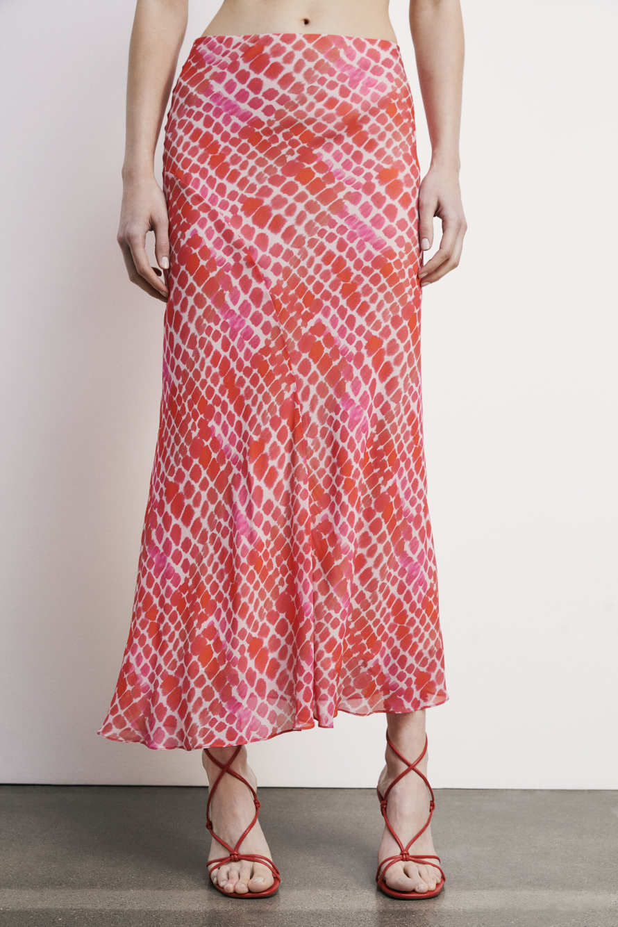 Fluid midi skirt with Croco print, Abstract Fantasy, Patrizia Pepe
