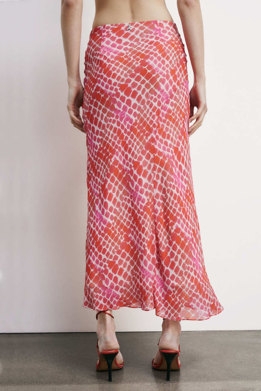 Fluid midi skirt with Croco print, Abstract Fantasy, Patrizia Pepe