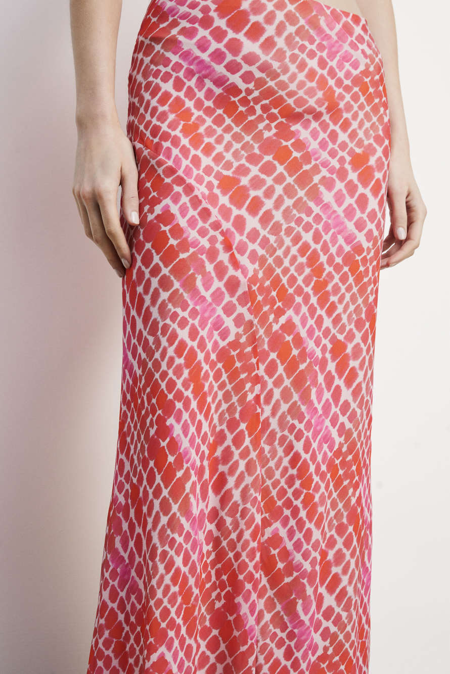 Fluid midi skirt with Croco print, Abstract Fantasy, Patrizia Pepe