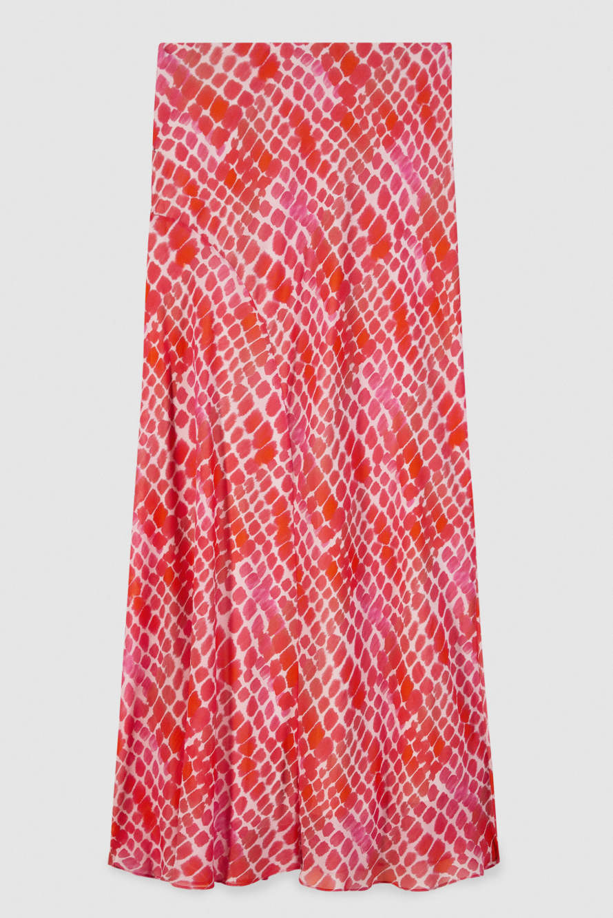 Fluid midi skirt with Croco print, Abstract Fantasy, Patrizia Pepe