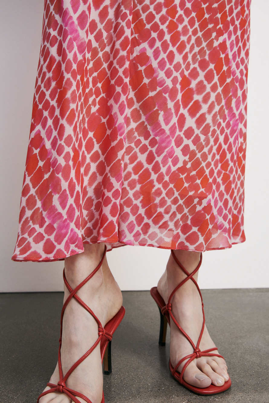 Fluid midi skirt with Croco print, Abstract Fantasy, Patrizia Pepe
