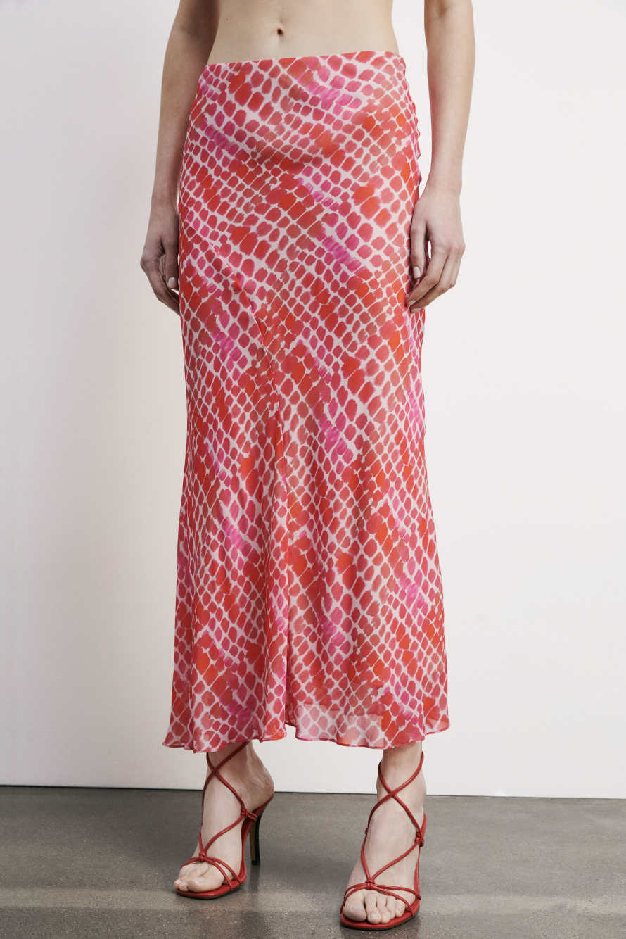 Fluid midi skirt with Croco print, Abstract Fantasy, Patrizia Pepe