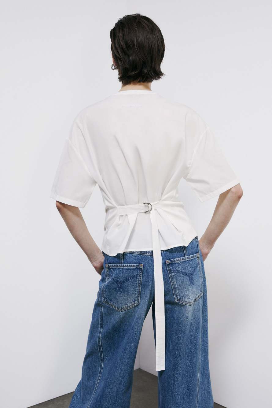 T-shirt with strap, White, Patrizia Pepe