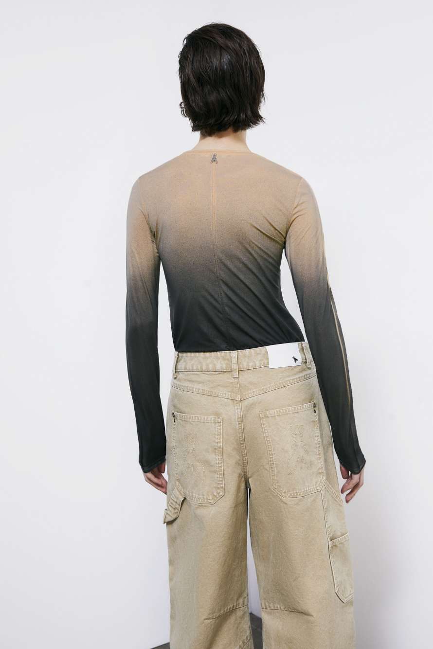 T-shirt en jersey d&eacute;grad&eacute;, Beige, Patrizia Pepe