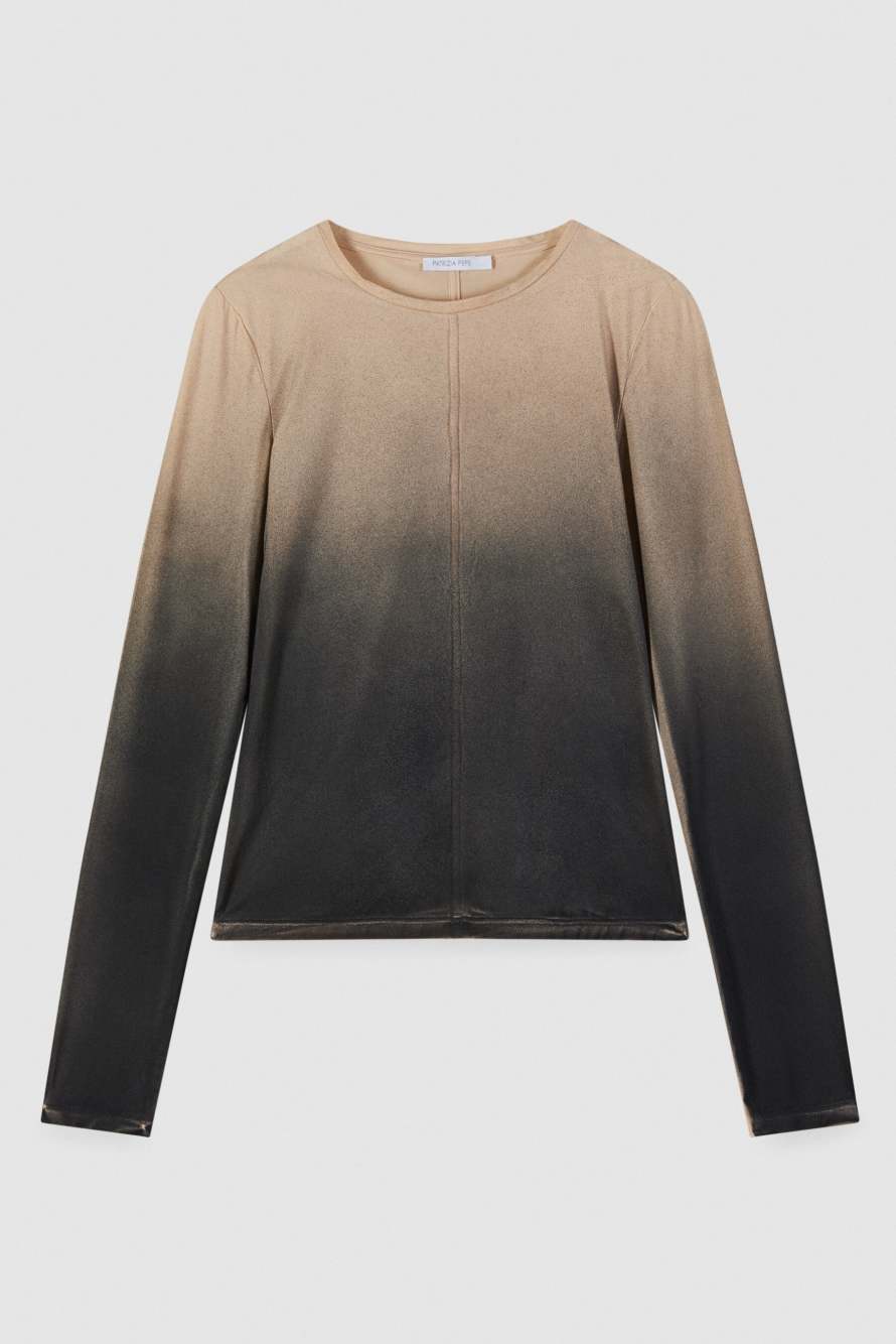 T-shirt en jersey d&eacute;grad&eacute;, Beige, Patrizia Pepe