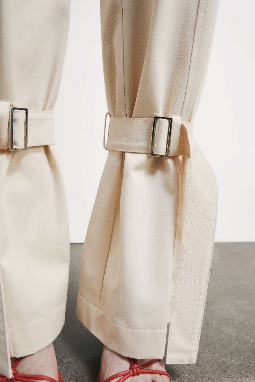 Cotton pants with strap, White, Patrizia Pepe