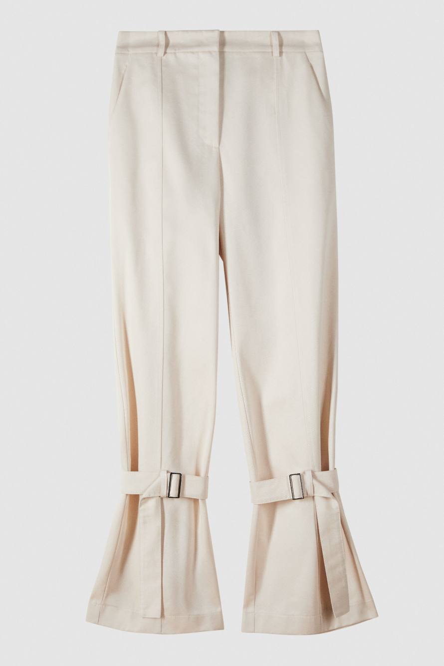 Cotton pants with strap, White, Patrizia Pepe