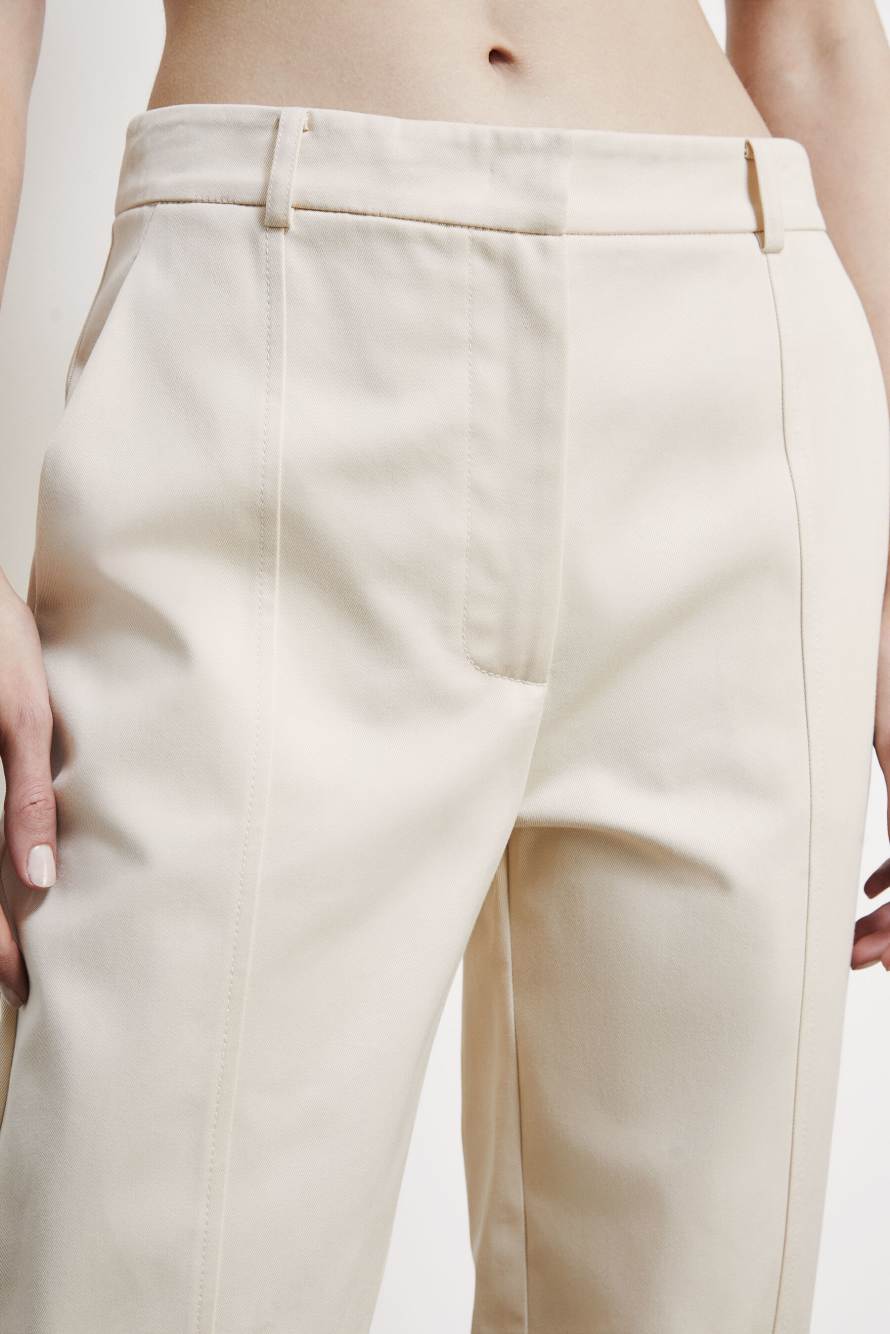 Cotton pants with strap, White, Patrizia Pepe