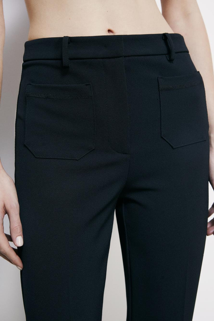 Flare pants with pockets, Black, Patrizia Pepe