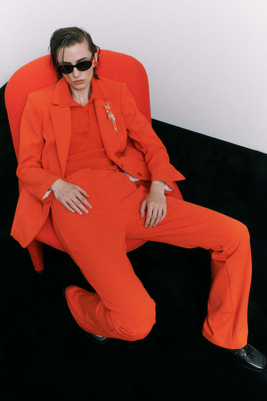 Flare pants with pockets, Orange, Patrizia Pepe