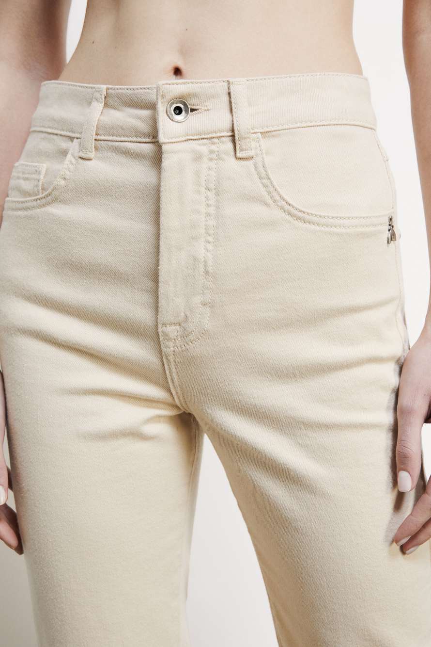 High waist cigarette jeans, White, Patrizia Pepe