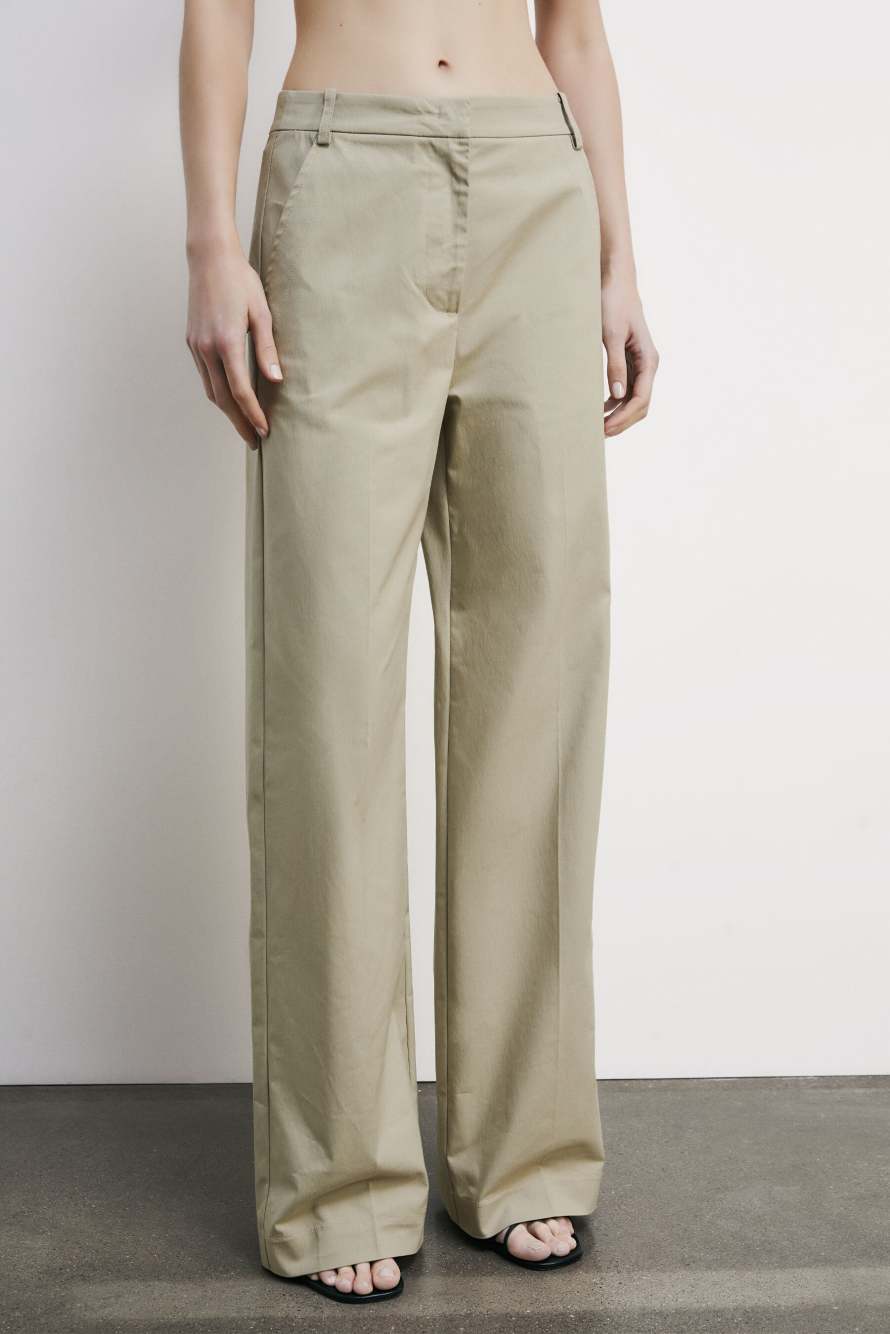 Light cotton palazzo pants, Beige, Patrizia Pepe